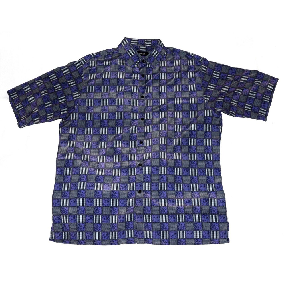 Bassiri Limited Collection Men's Short Sleeve Button Front Shirt Casual Size 2XL